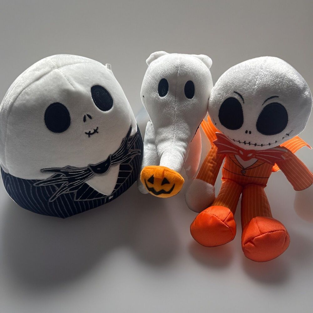 Nightmare Before Christmas Jack Skellington Sally Zero 8" Plushes Pre-owned
